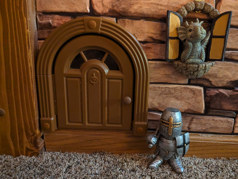 Dragon and knight statues
