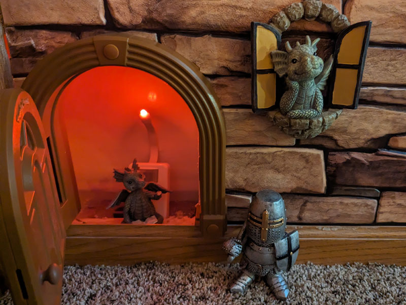 dragons and knight miniture statues